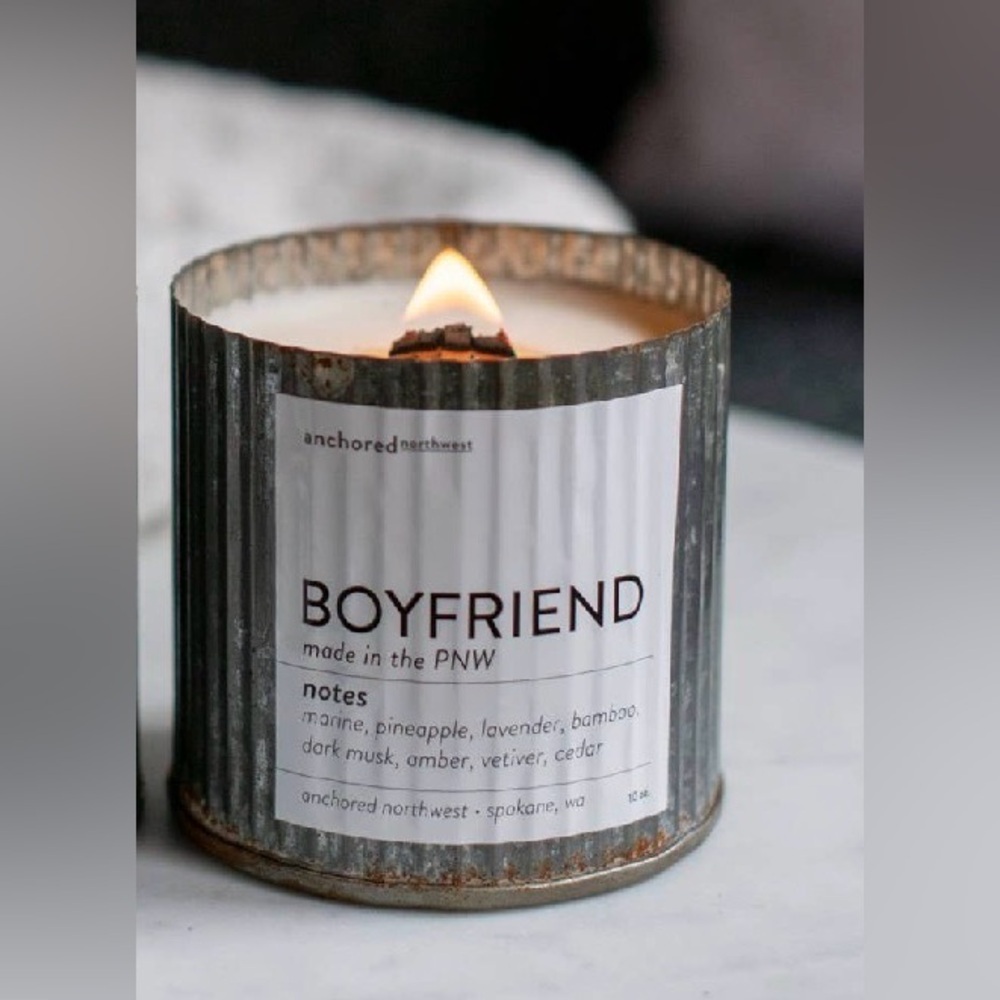 NWT Anchored Northwest Boyfriend Corrugated Metal Boho Rustic Farmhouse Candle - Picture 7 of 7